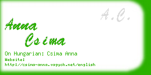 anna csima business card